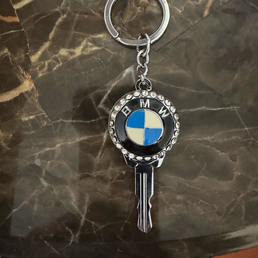 BMW Emblem Keychain with Blue and Silver-tone Details